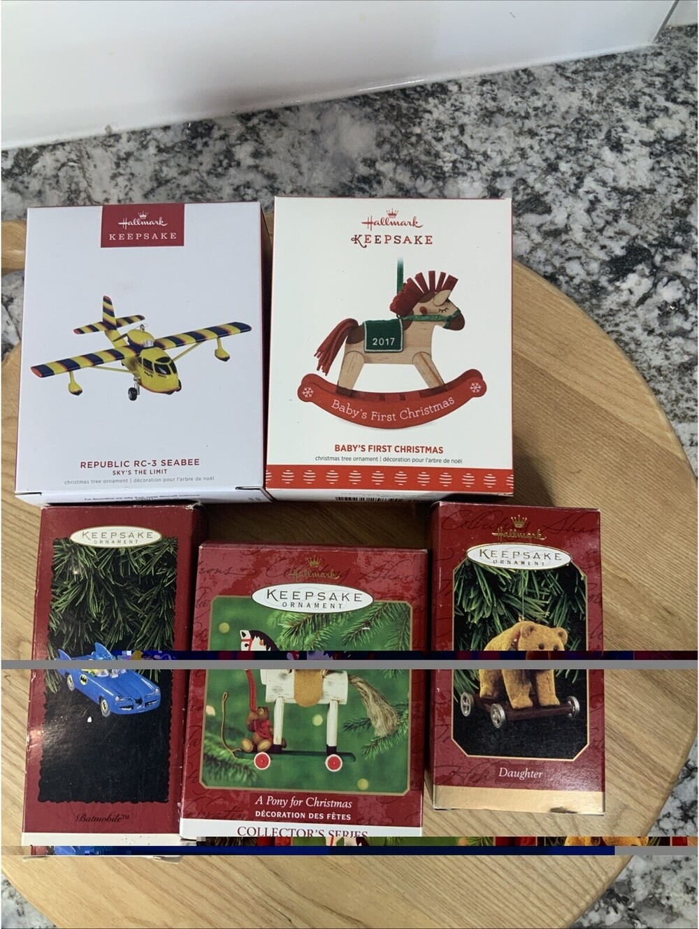 Hallmark Keepsake Ornaments lot of 5 Batman, Pony, Bear,and Plane
